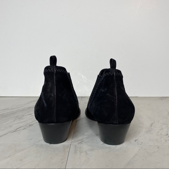 New! Schutz Jacqueline Low Profile Black Suede Bootie 6B - Picture 3 of 11